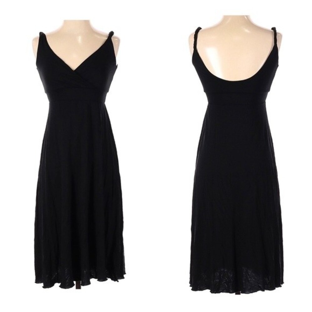 Gap black twist strap scoop back midi dress size small
